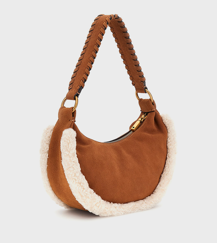 AMITA Fur Detail Shoulder Bag