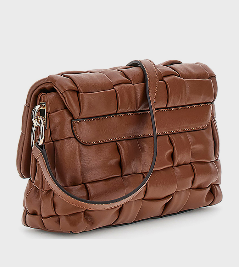 MARION Braided Flap Crossbody Bag