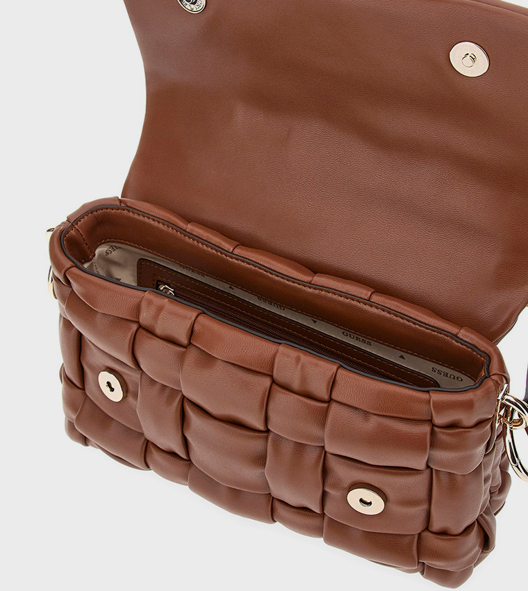 MARION Braided Flap Crossbody Bag