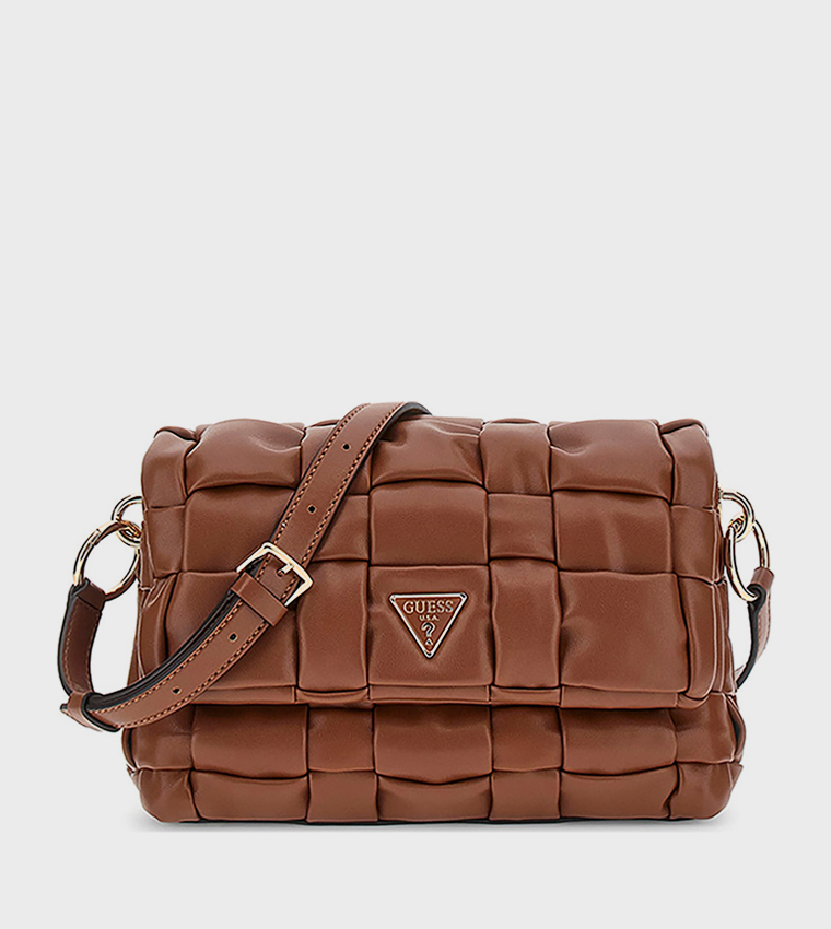 MARION Braided Flap Crossbody Bag