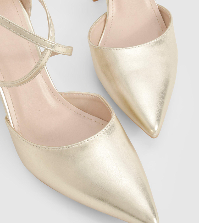 Cross Over Block Heel Pumps