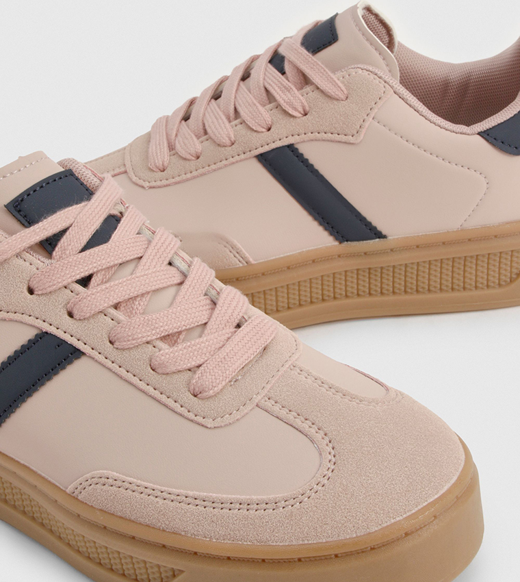 Buy Boohoo Panel Detail Gum Sole Trainer Shoes In Pink 6thStreet