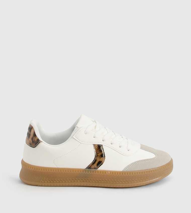 Buy Boohoo Leopard Panel Gum Sole Lace Up Sneakers In Multiple Colors |  6thStreet UAE