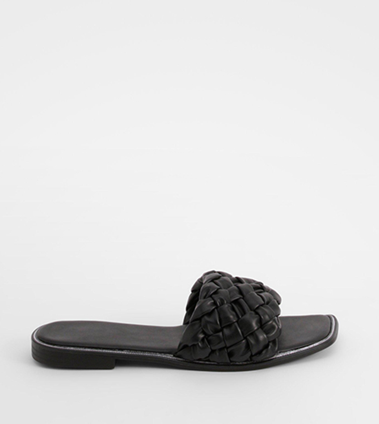 Buy Boohoo Open Toe Slide Sandals In Black 6thStreet UAE