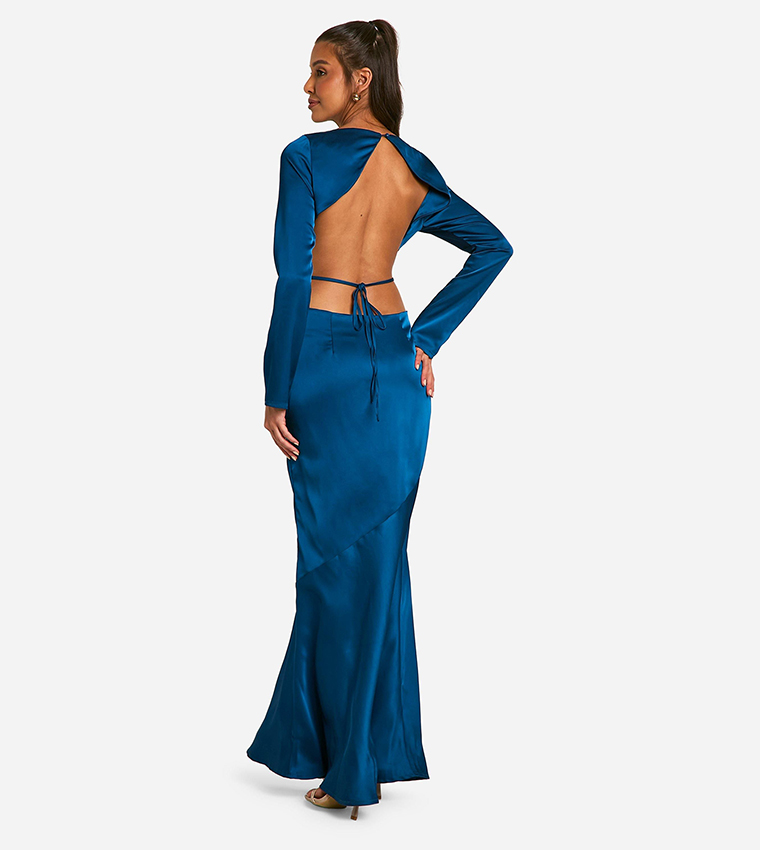 Satin Tie Back Maxi Dress