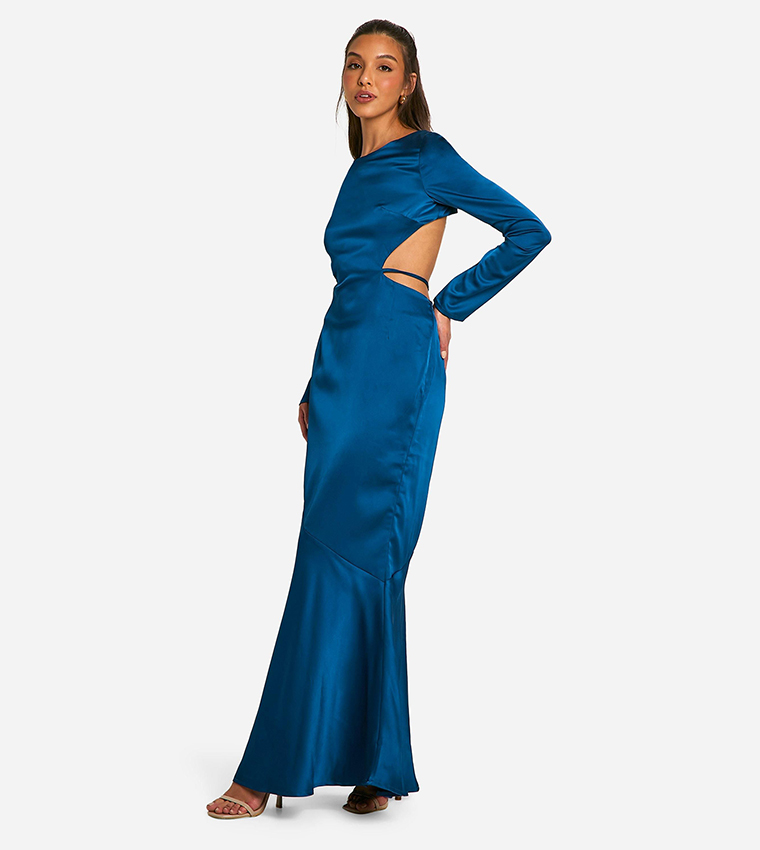 Satin Tie Back Maxi Dress