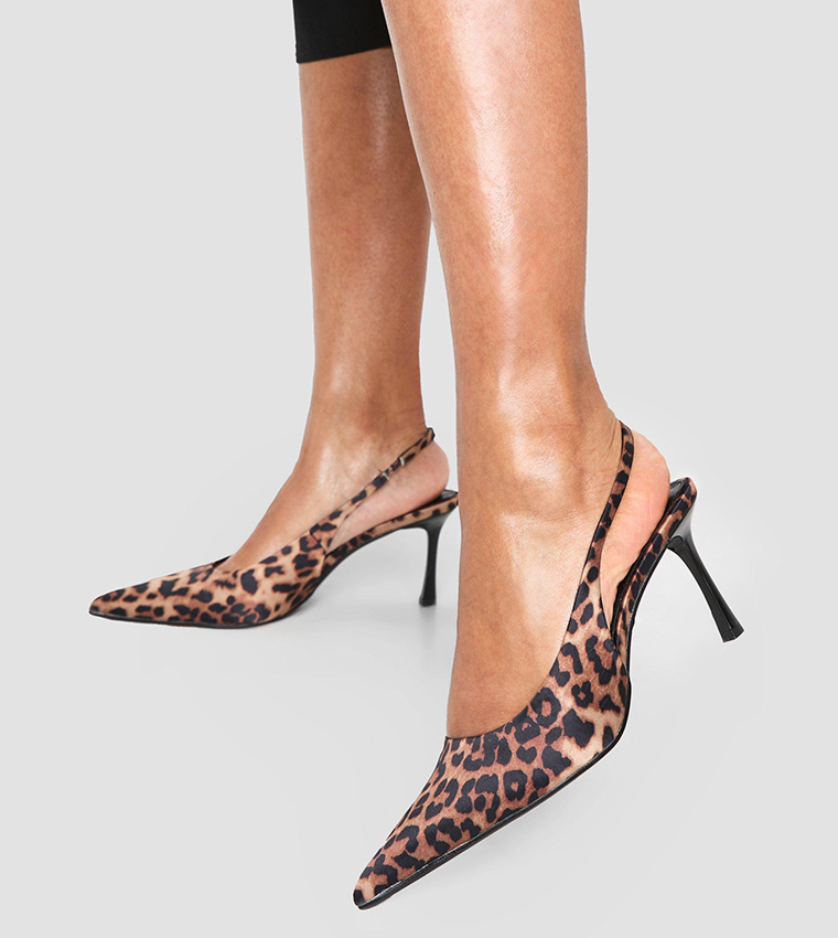 Leopard Print Slingback Pumps