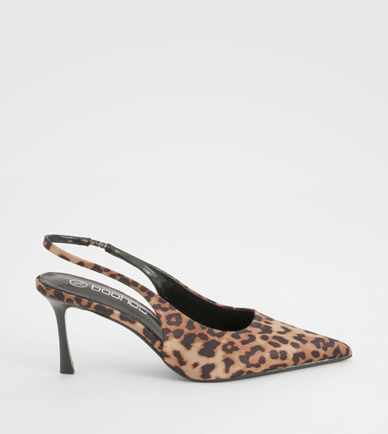 Buy Boohoo Leopard Print Slingback Pumps In Multiple Colors