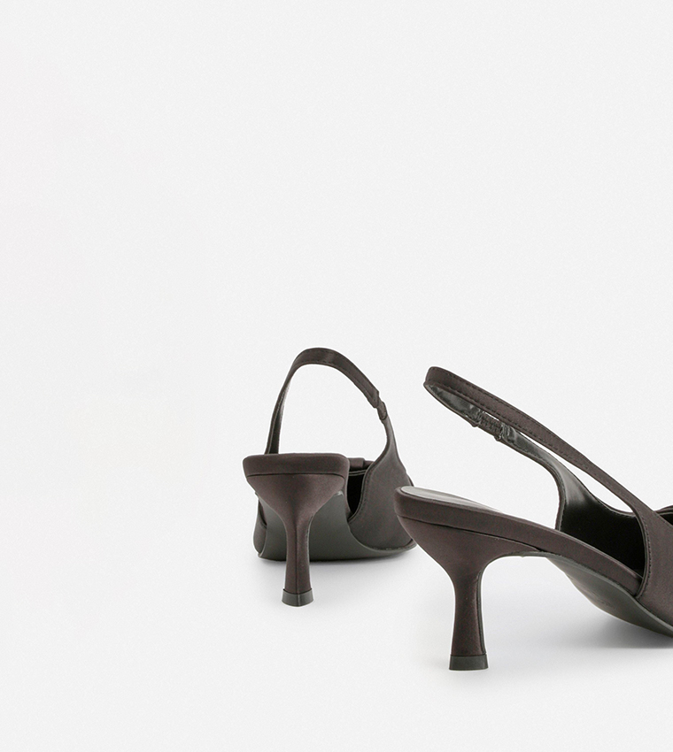 Wide Fit Half Bow Satin Pumps