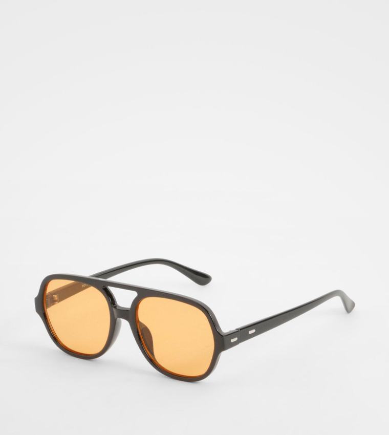 Buy Boohoo Thick Frame Aviator Sunglasses In Black 6thStreet UAE