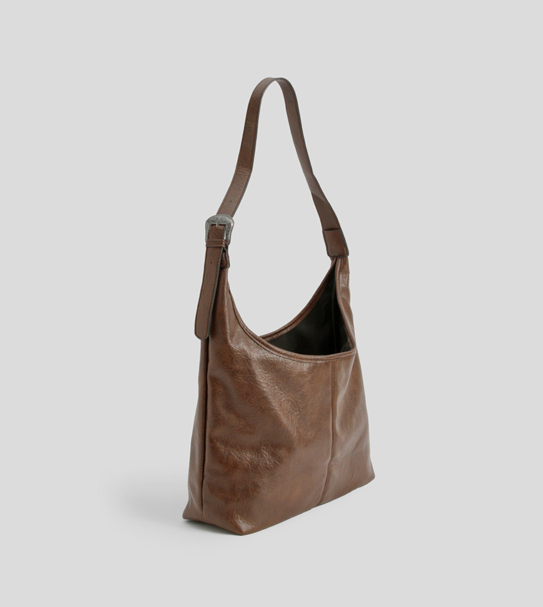 Western Buckle Slouchy Tote Bag