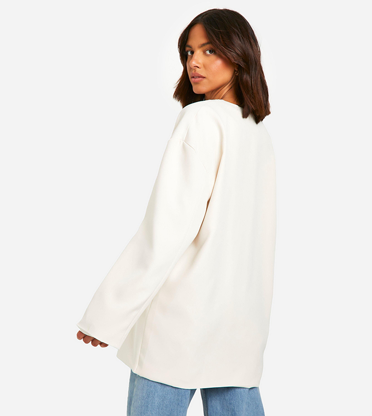 Collarless Oversized Blazer
