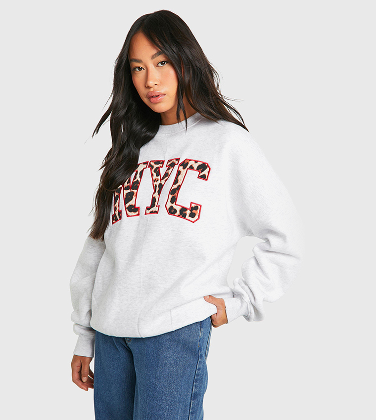 Nyc Print Applique Sweatshirt