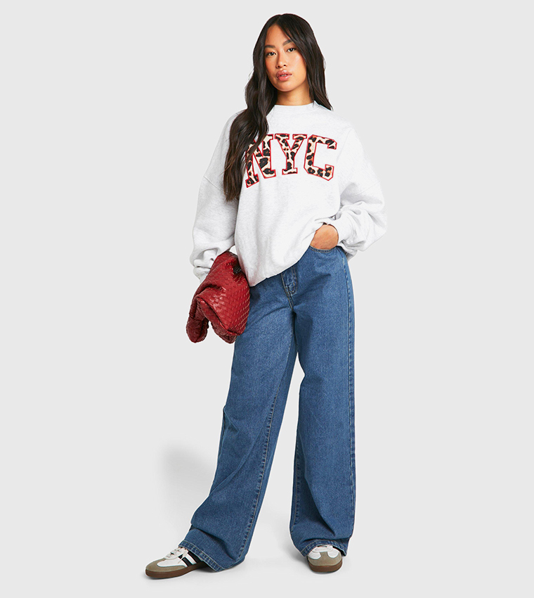 Nyc Print Applique Sweatshirt