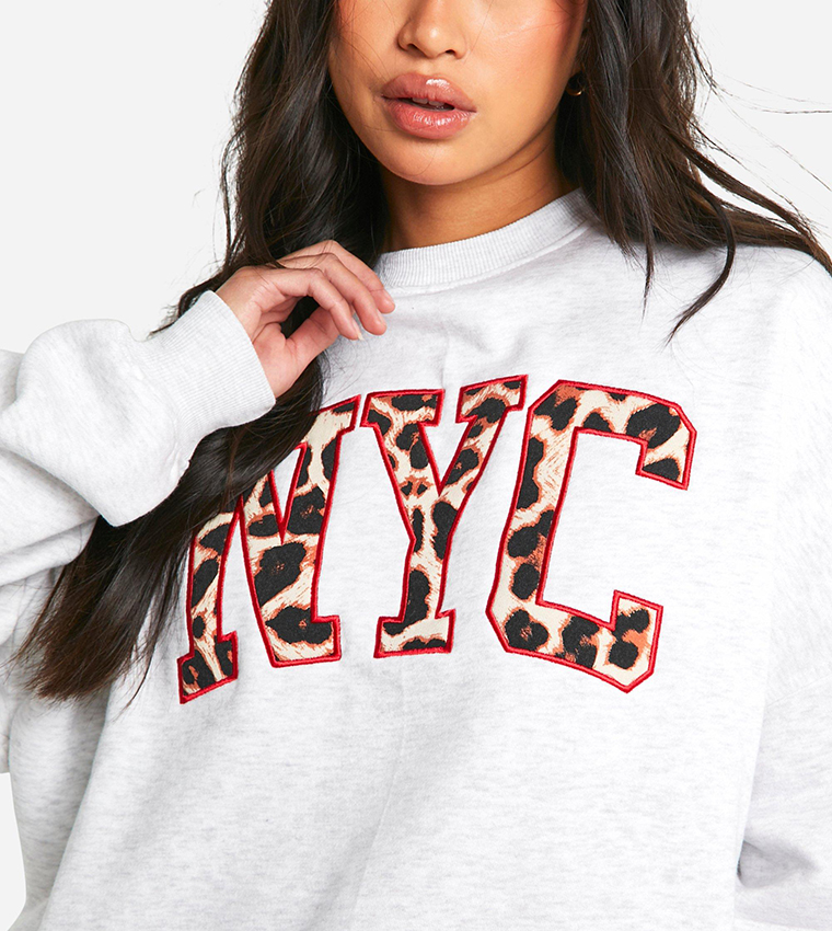 Nyc Print Applique Sweatshirt