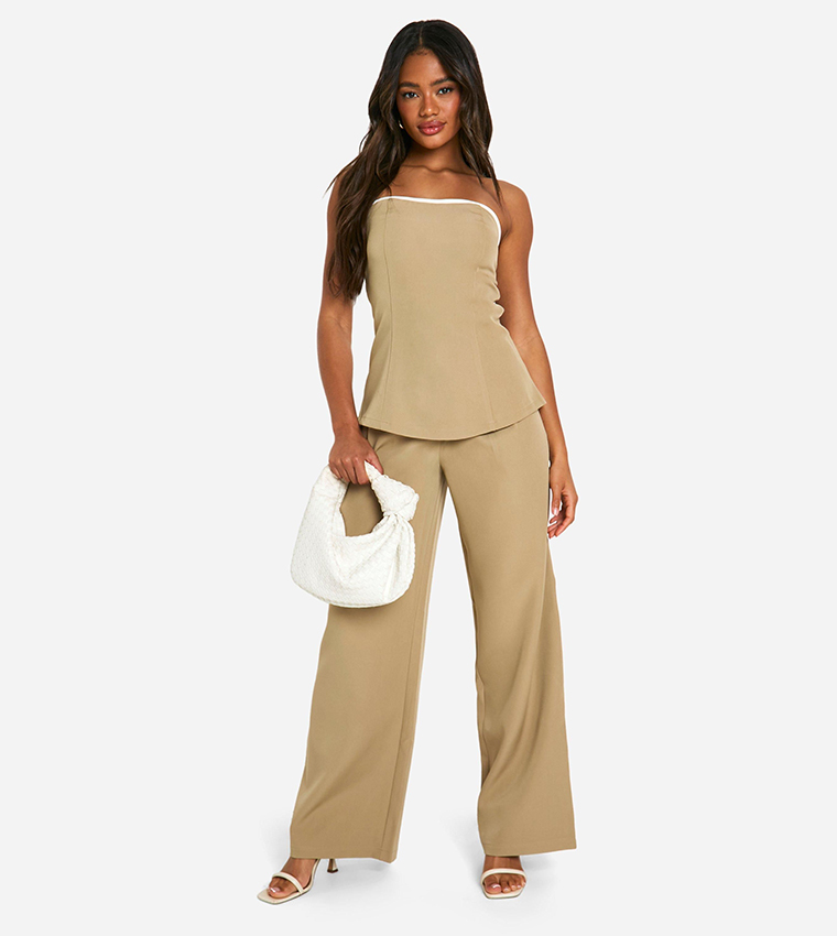 Contrast Seam Detail Off Shoulder Top