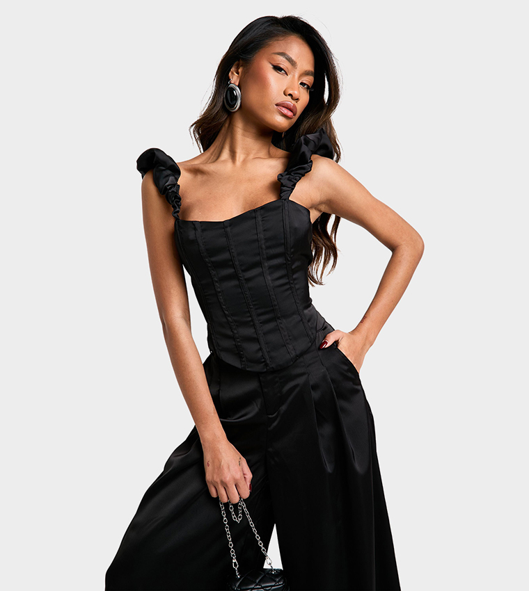 Ruffle Strap Corset Top