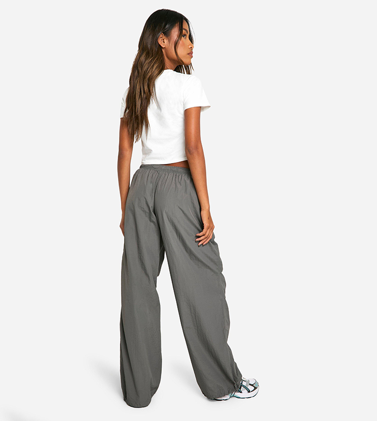 Elastic Waist Wide Leg Cargo Trousers