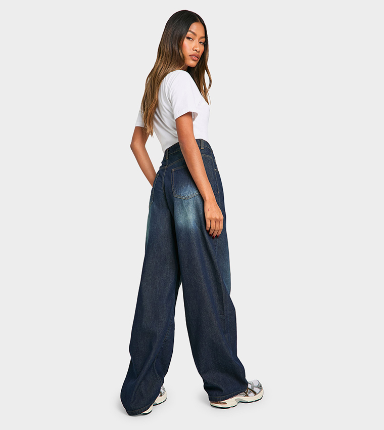 Faded High Waist Boyfriend Fit Jeans