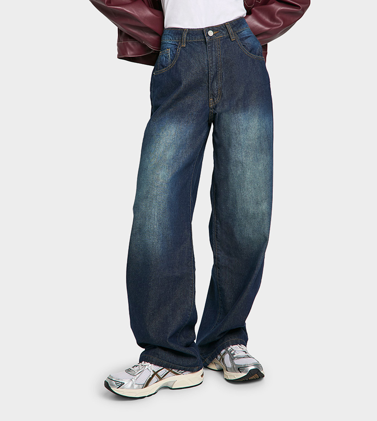 Faded High Waist Boyfriend Fit Jeans