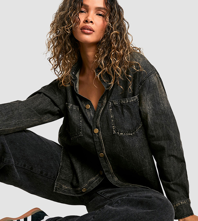 Oversized Seam Detail Denim Shirt