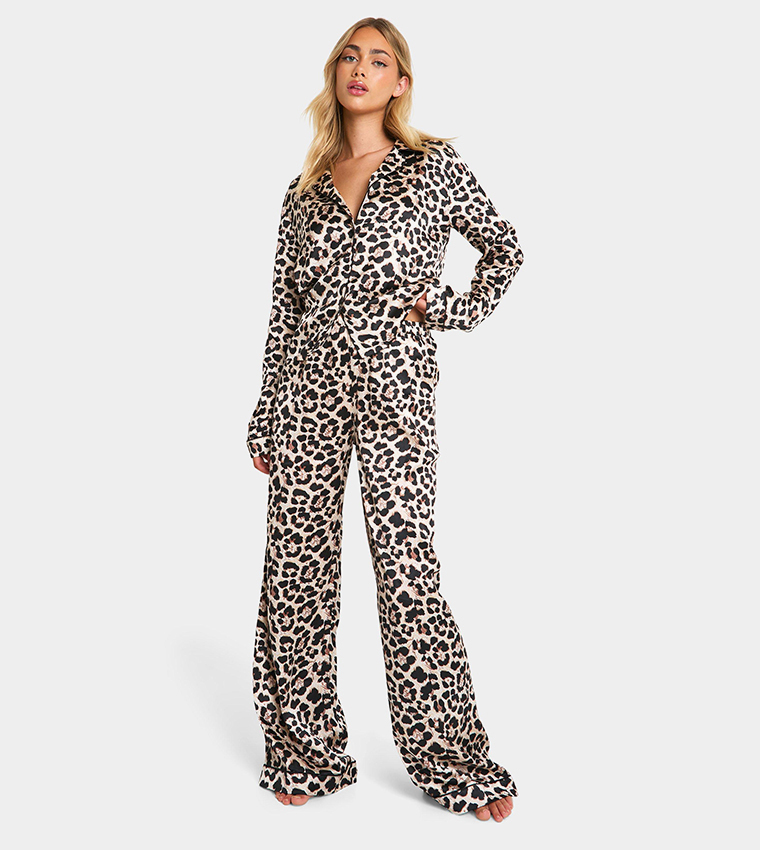 Pajama Pants Boohoo Silk Pajamas Buy Boohoo Leopard Print Satin