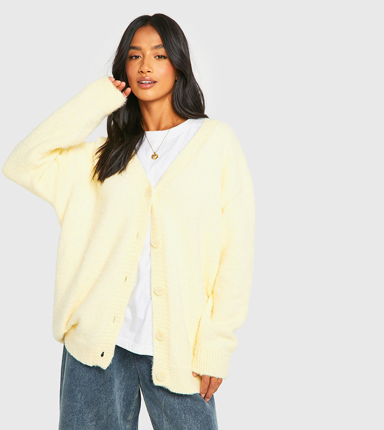 Chunky Cardigan Nasty Gal Yellow Cardigan Buy Boohoo Petite