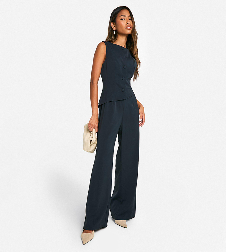 Solid Wide Leg Jumpsuit