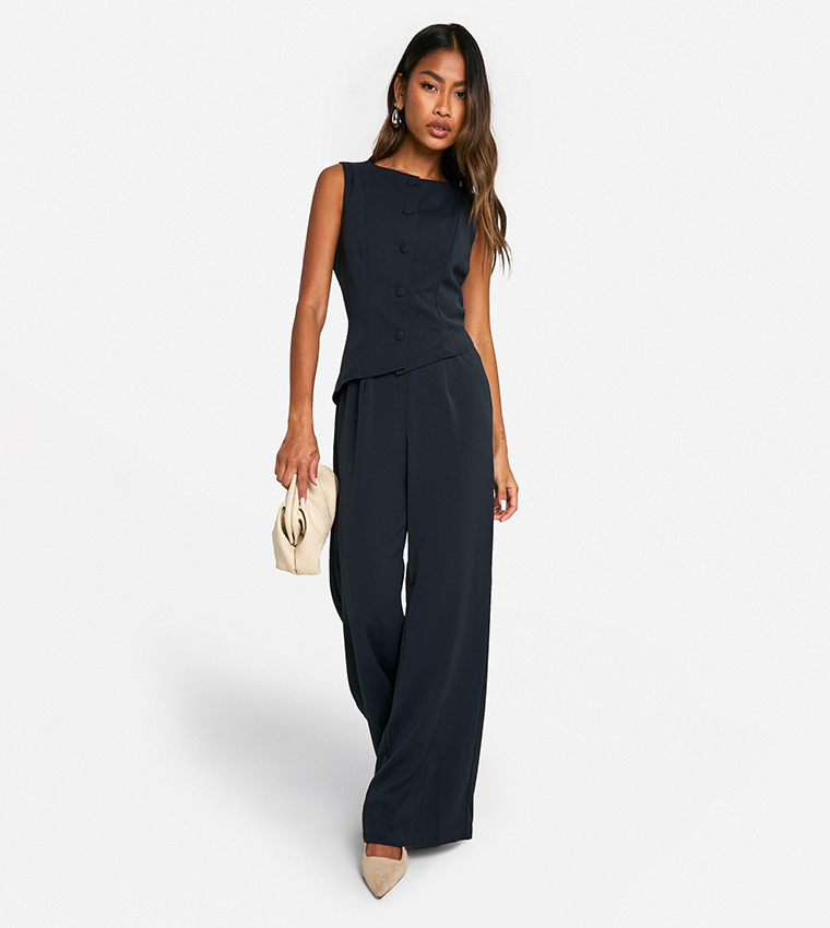 Solid Wide Leg Jumpsuit