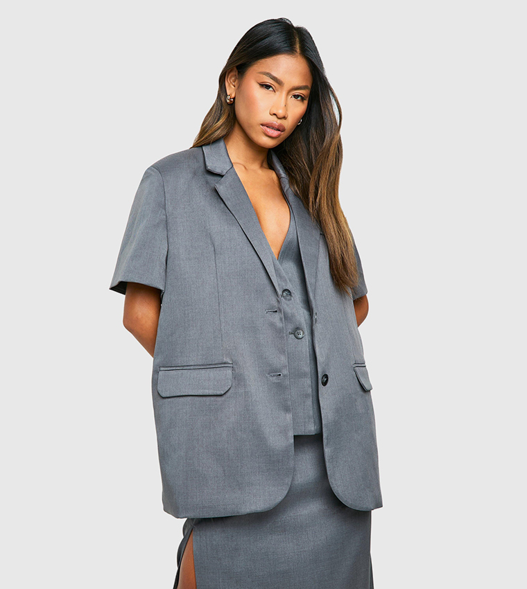 Blazer Boohoo Belted Longline Blazer Longline Sleeveless Belted
