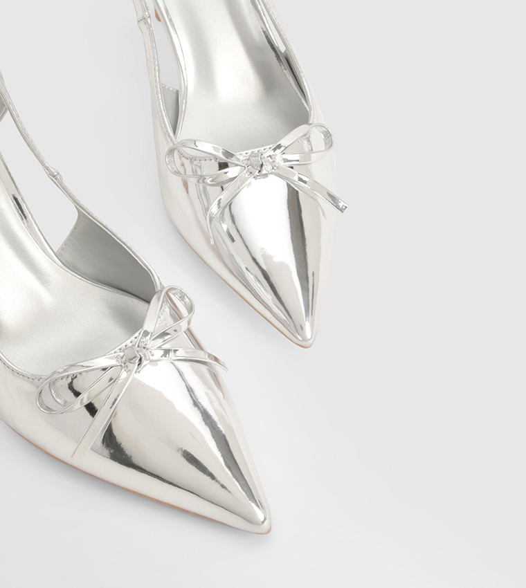Wide Fit Bow Slingback Pumps