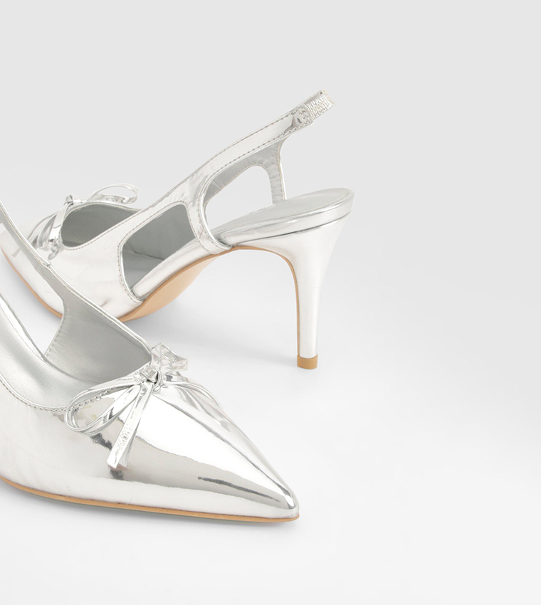 Wide Fit Bow Slingback Pumps