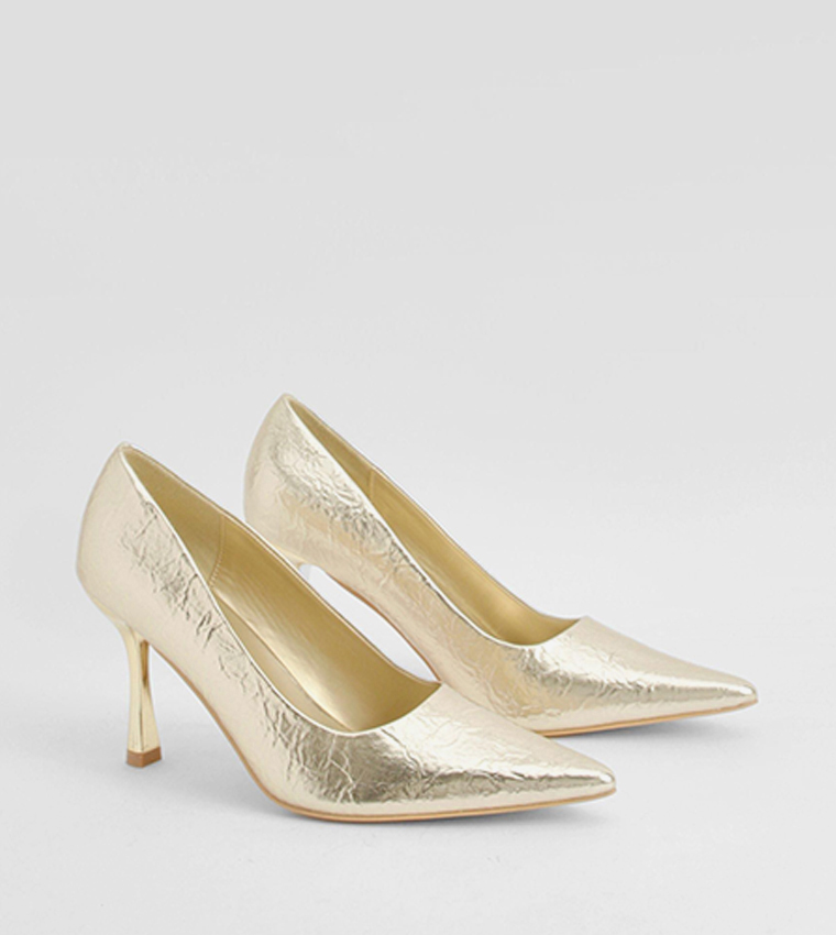 Wide Fit Metallic Textured Pumps