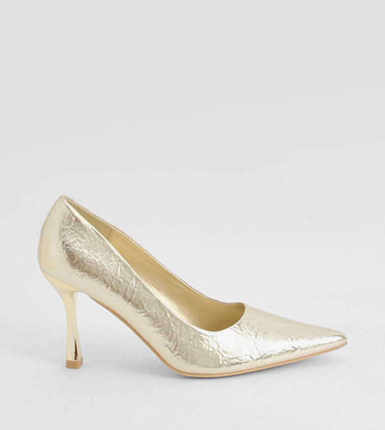 Wide Fit Metallic Textured Pumps