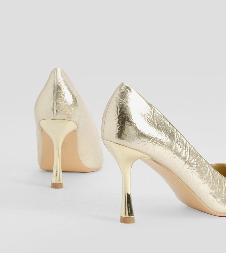Wide Fit Metallic Textured Pumps