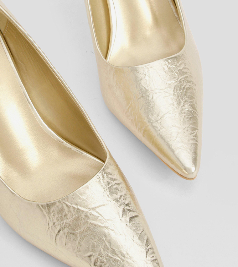 Wide Fit Metallic Textured Pumps