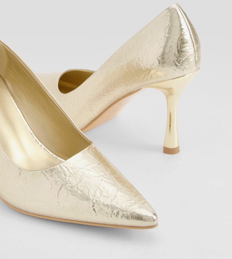 Wide Fit Metallic Textured Pumps
