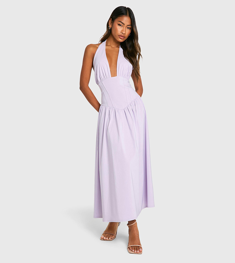 double layer midi dress Mauve Striped Sleeveless Double Layered Midi Dress – PinkBlush