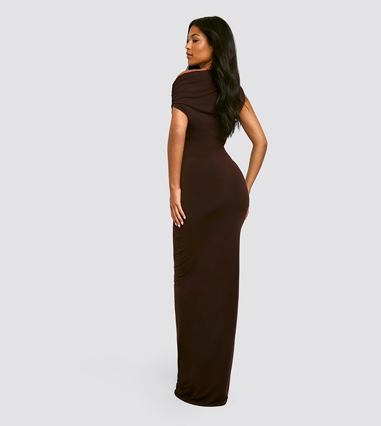 فستان ماكسي مزموم للمقاسات الطويلة 