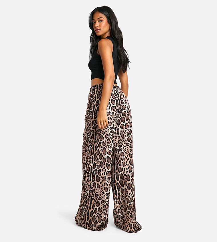 Tall Animal Print Wide Leg Trousers