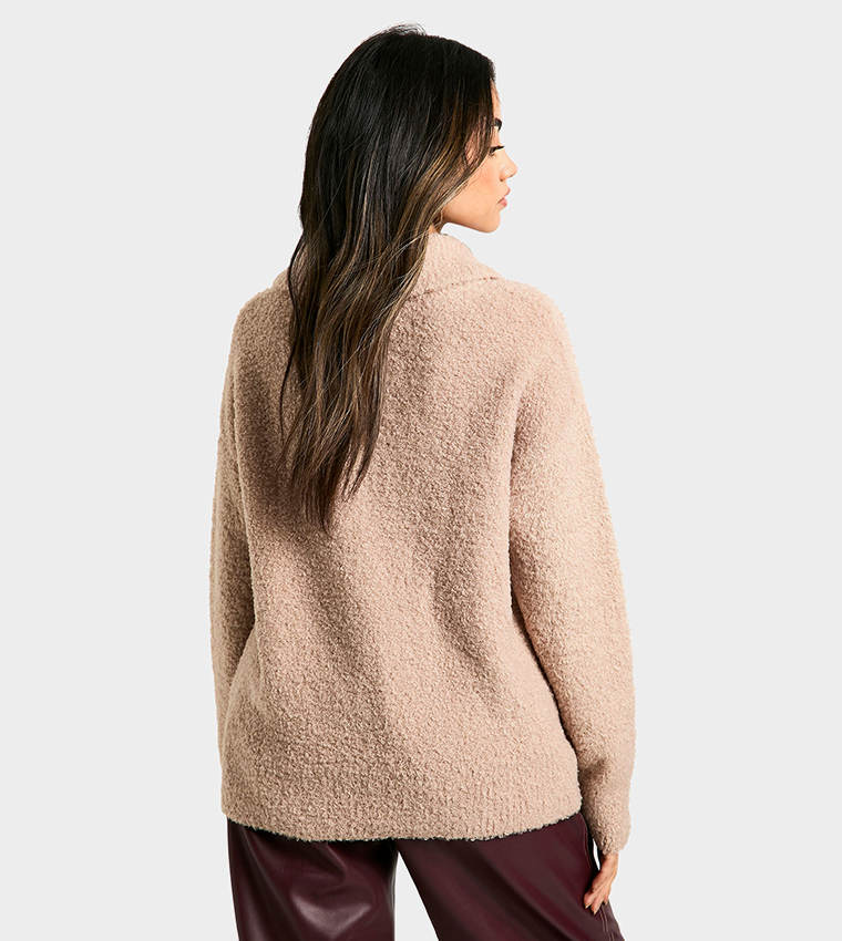 Boucle Knit Collar Detail Jumper