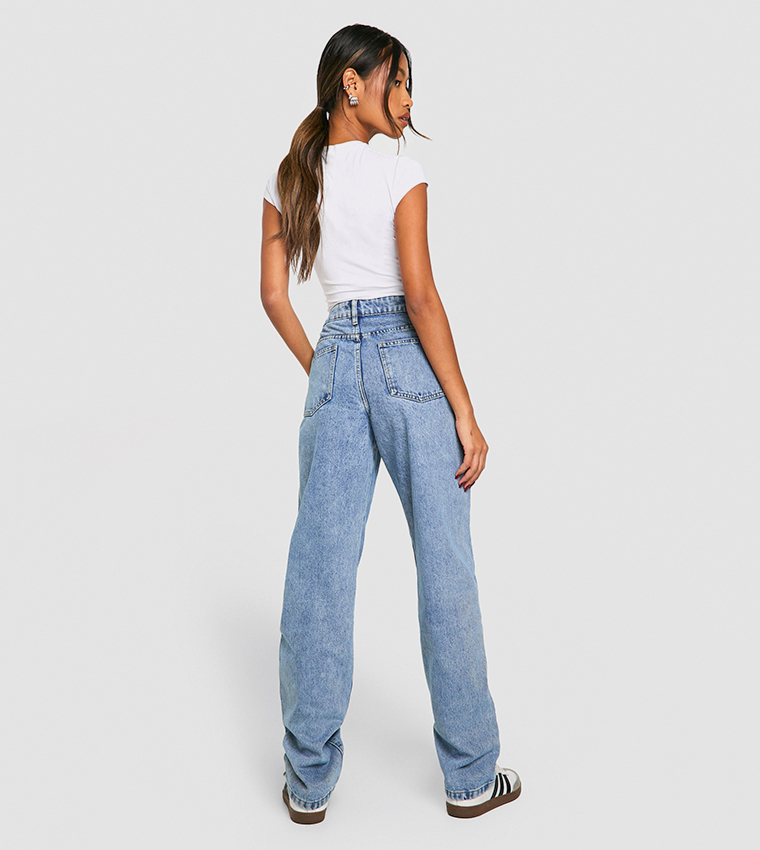 Washed Straight Fit Jeans