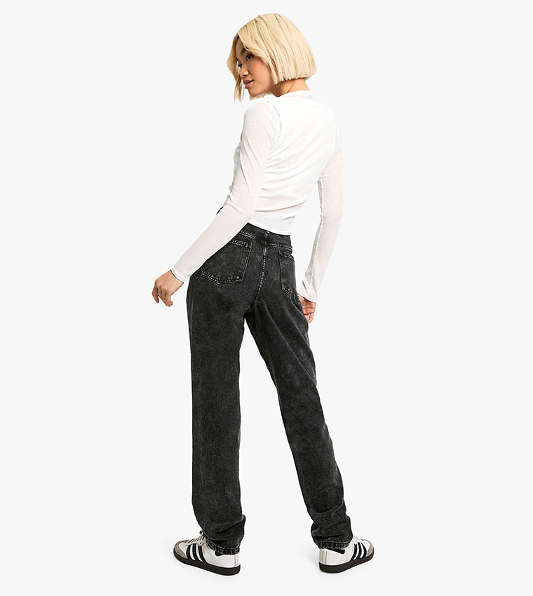 High Waist Straight Fit Jeans