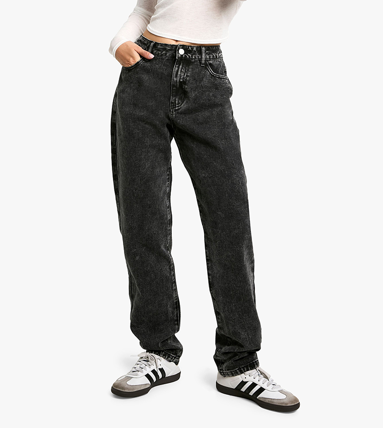 High Waist Straight Fit Jeans