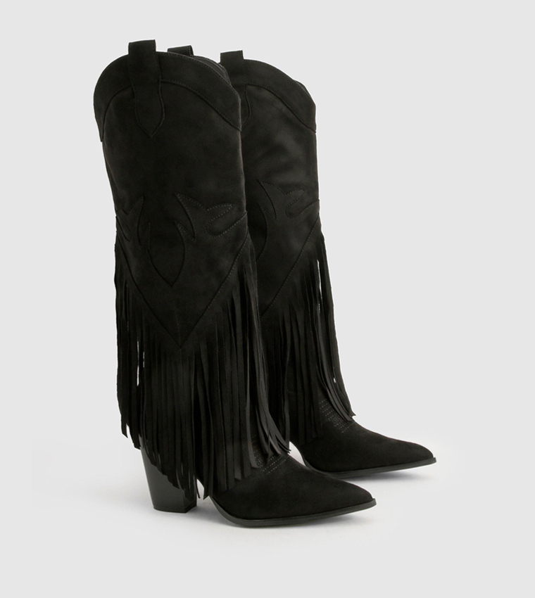 Western Style Tassel Detail Cowboy Boots