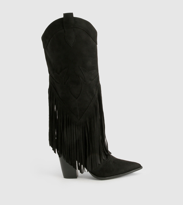 Western Style Tassel Detail Cowboy Boots
