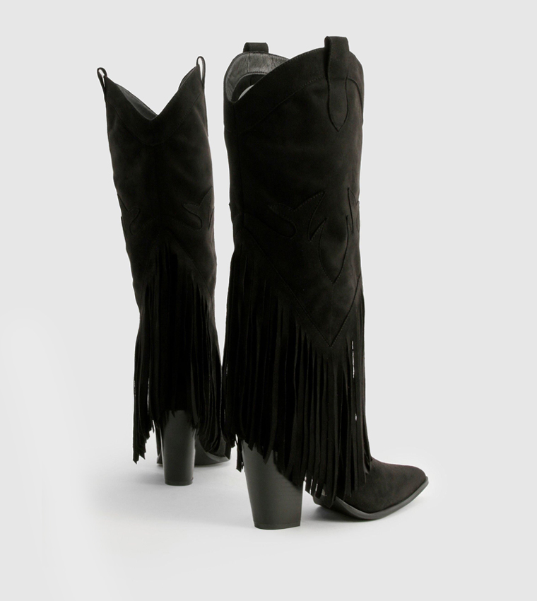 Western Style Tassel Detail Cowboy Boots
