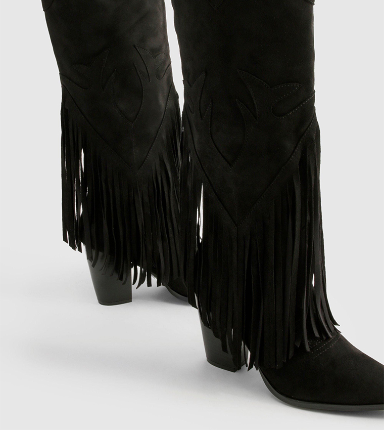 Western Style Tassel Detail Cowboy Boots