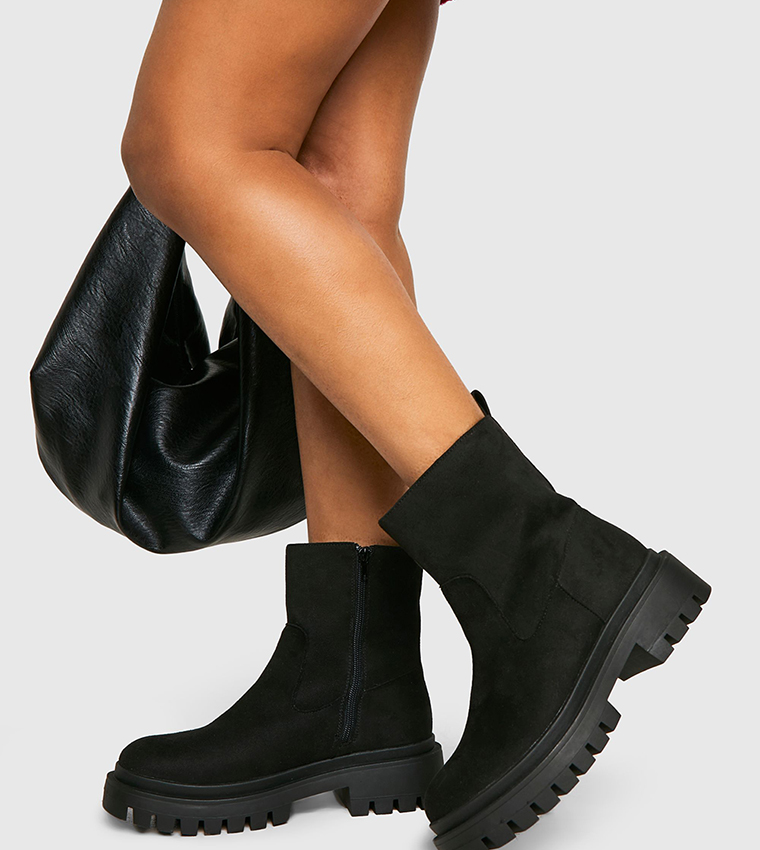 Wide Fit Chunky Panel Detail Chelsea Boots