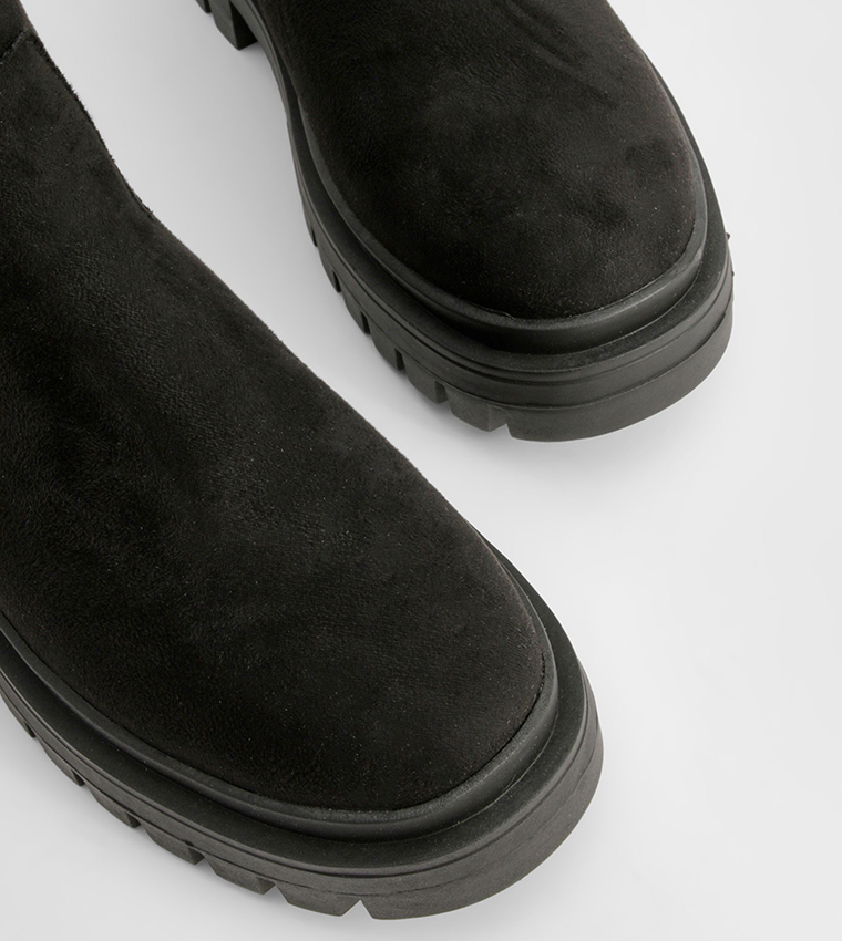 Wide Fit Chunky Panel Detail Chelsea Boots